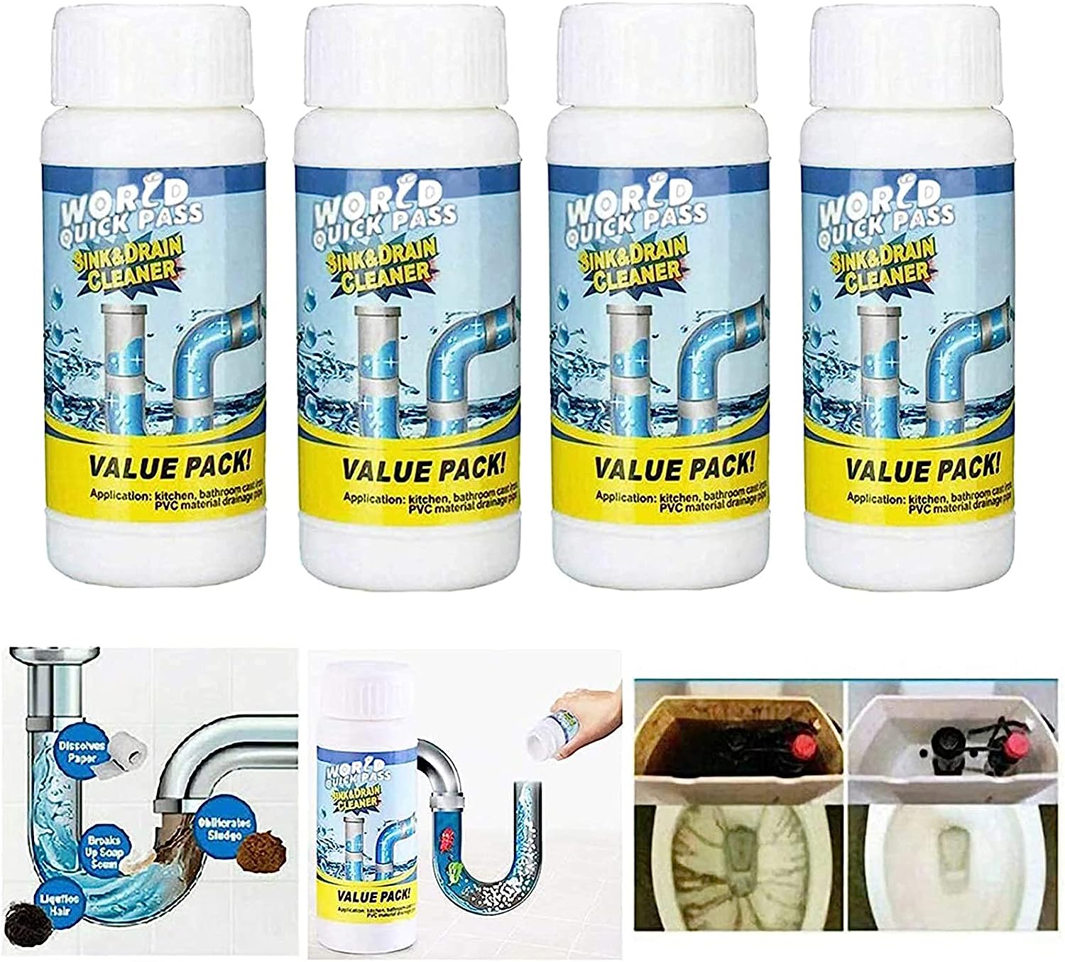 7934 Powerful Sink and Drain Cleaner, Portable Powder Cleaning Tool Super Clog Remover Chemical Powder Agent for Kitchen Toilet Pipe Dredging (110 Gm) 7934 Powerful Sink and Drain Cleaner, Portable Powder Cleaning Tool Super Clog Remover Chemical Powder Agent for Kitchen Toilet Pipe Dredging (110 Gm)